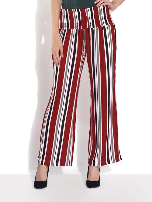 red striped american crepe palazzos - 9557587 - Very Small Image - 1