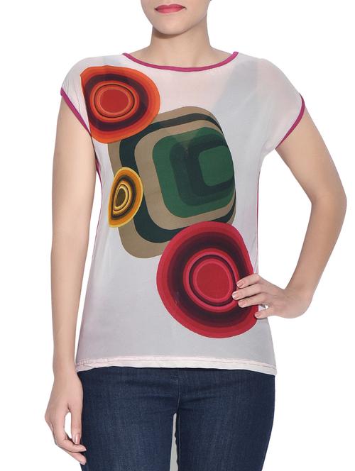 multicolored printed net top - 9557950 - Very Small Image - 1