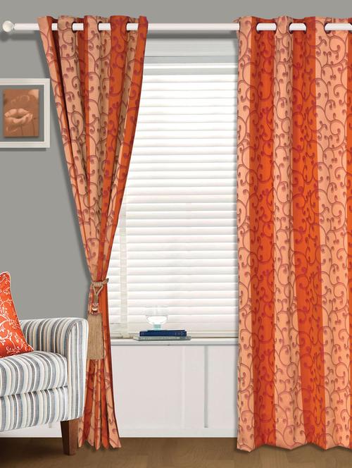 orange-beige striped curtain - 955813 - Very Small Image - 1