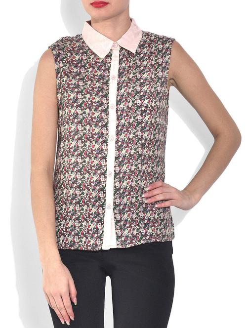 multicolored printed sleeveless cotton top - 9558801 - Very Small Image - 1