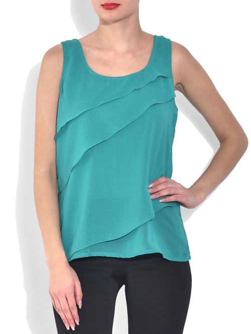 teal blue tiered top - 9558809 - Very Small Image - 1