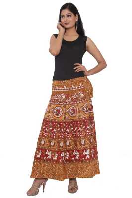 amber multi color cotton maxi wrap around skirt - 9563470 - Very Small Image - 1