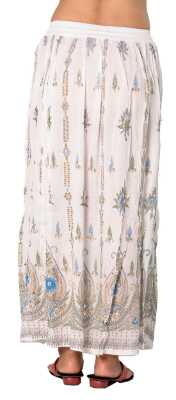 amber handcrafted block printed sequin work long skirt - 9563512 - Very Small Image - 1