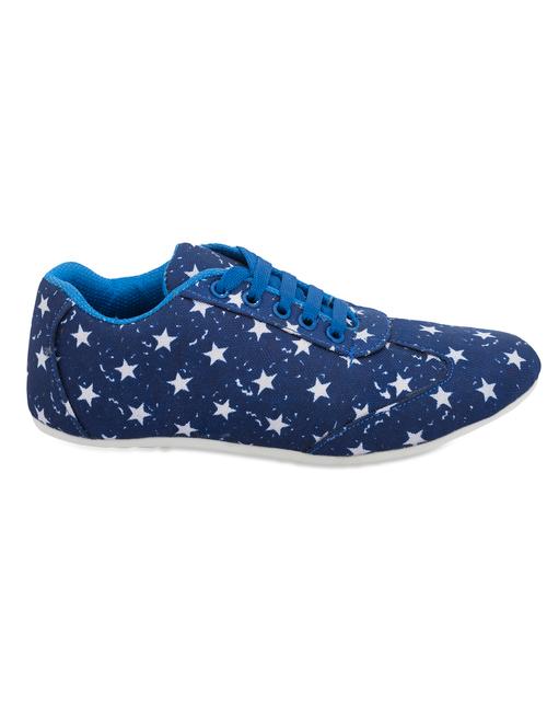 blue and white canvas printed sports shoes - 9563568 - Very Small Image - 1