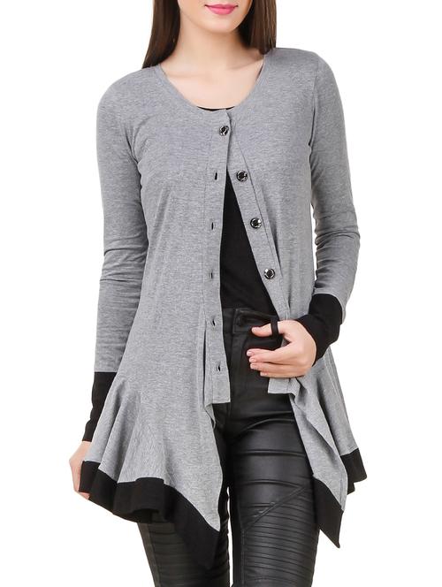 long sleeved asymmetric shrug - 9563976 - Very Small Image - 1
