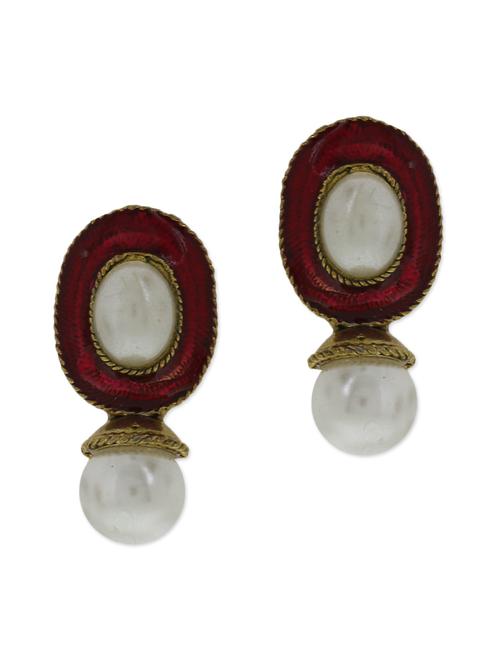 pink kundan work earrings - 9564112 - Very Small Image - 1