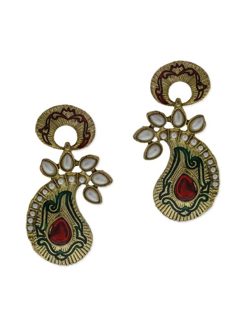 maroon embellished earrings - 9564131 - Very Small Image - 1