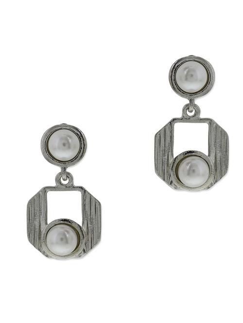 silver pearl beaded earrings - 9564154 - Very Small Image - 1