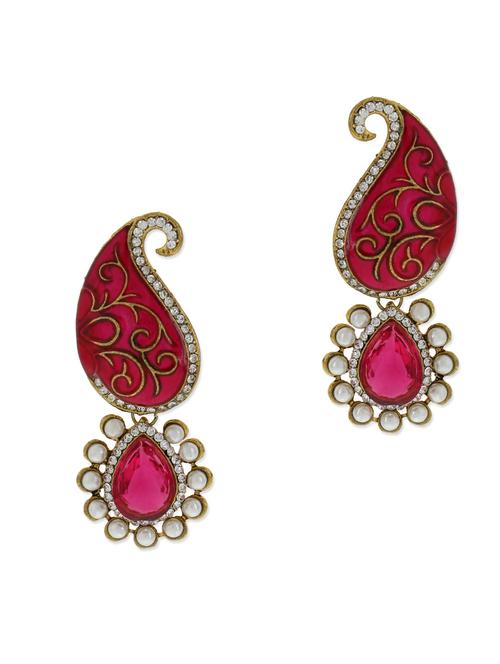 pink embellished earrings - 9564168 - Very Small Image - 1