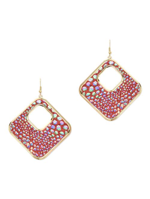 red embellished cut out earrings - 9564864 - Very Small Image - 1