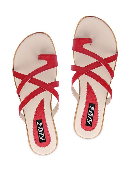 red faux leather sandals - 9566264 - Very Small Image - 1