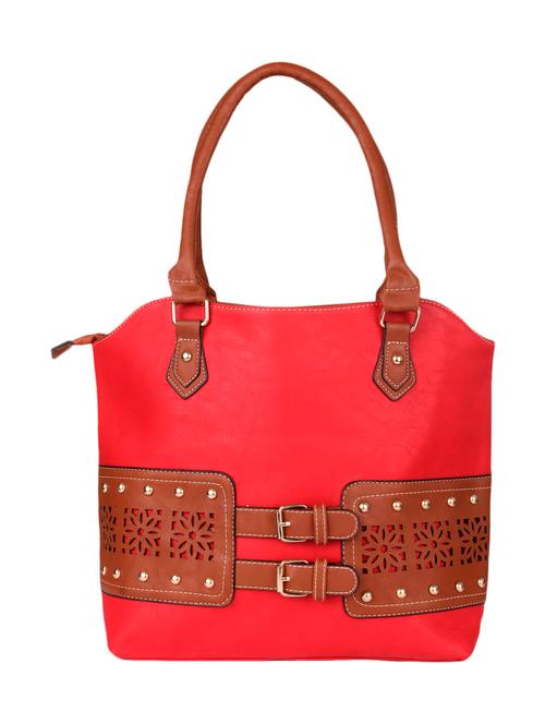 Red Leatherette Shoulder Bag - 9566738 - Very Small Image - 1