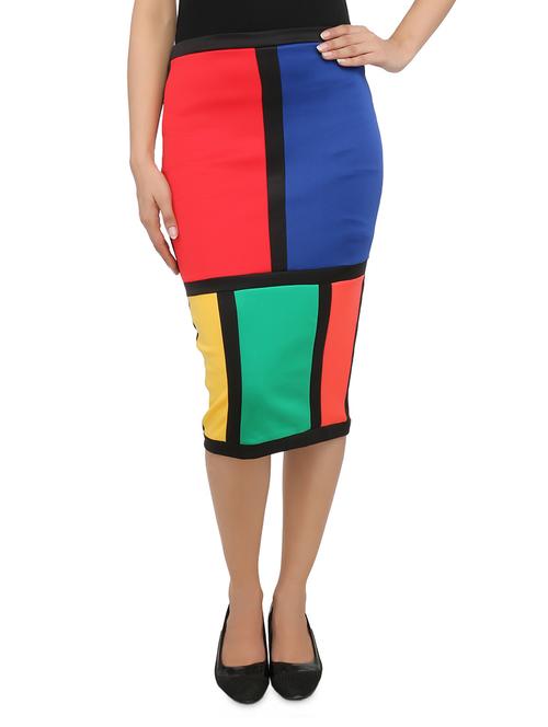 multicolor color-blocked tube skirt - 9570795 - Very Small Image - 1