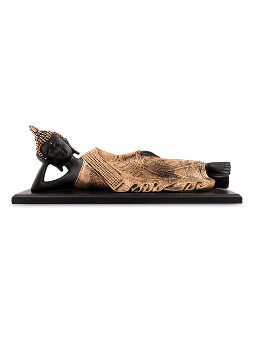 red and brown polyresin resting buddha statue - 9572162 - Very Small Image - 1