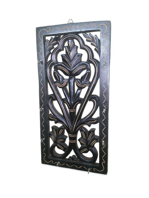 black wooden carved key holder - 958015 - Very Small Image - 1
