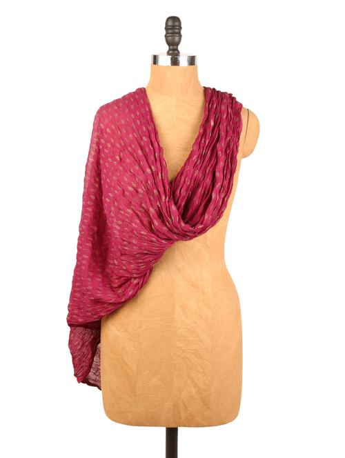pink gold printed dupatta - 958392 - Very Small Image - 1