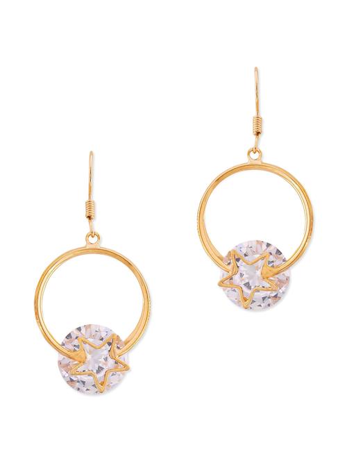 gold brass studded bali earrings - 9584551 - Very Small Image - 1