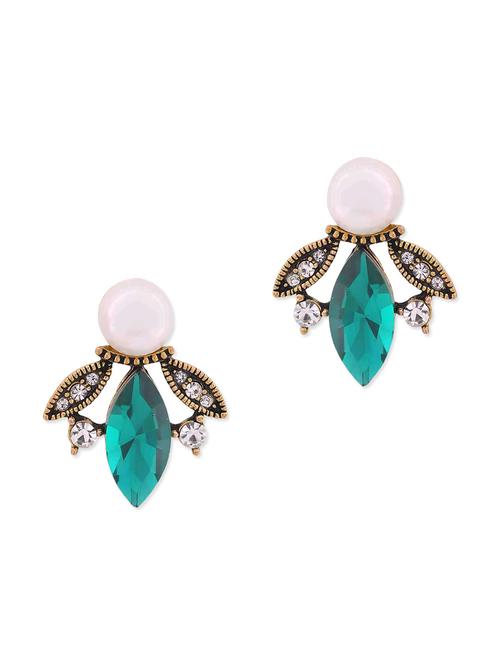 blue embellished stud earrings - 9584587 - Very Small Image - 1