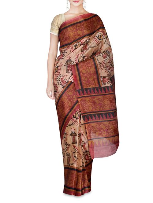 multicoloured bhagalpuri khadi silk printed saree - 9587186 - Very Small Image - 1