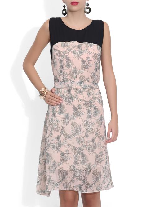 poly georgette printed mini dress - 9587849 - Very Small Image - 1