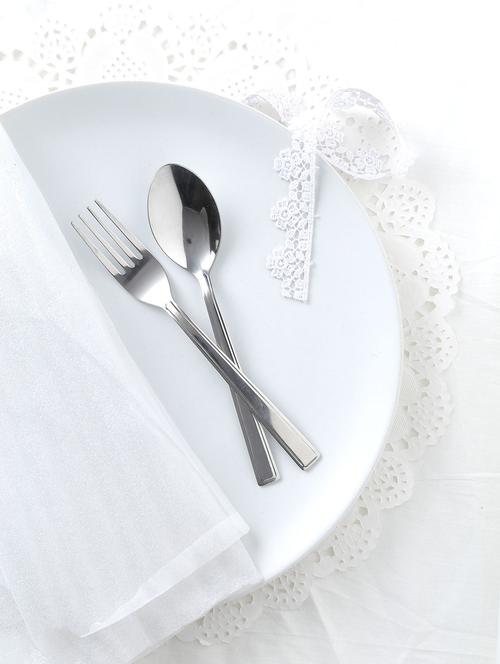 stainless steel dinner fork and spoon set of 12 - 9590297 - Very Small Image - 1