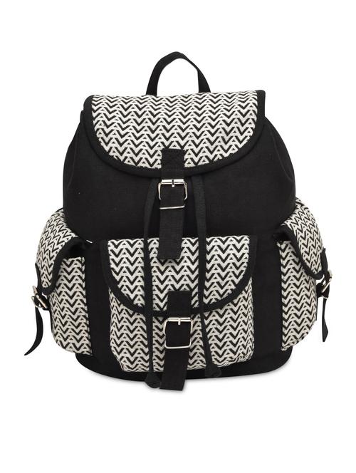 black and white canvas backpack - 9591669 - Very Small Image - 1
