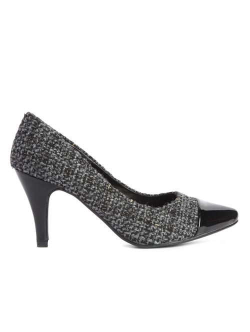 Black Synthetic Peep Toed Plain Sandals - 9591743 - Very Small Image - 1