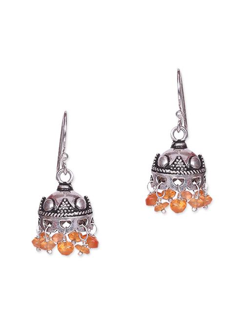 sterling silver ethnic jhumkas - 9593025 - Very Small Image - 1