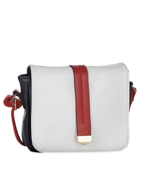 navy blue and white leatherette sling bag - 9593359 - Very Small Image - 1