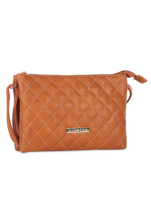 tan quilted leatherette sling bag - 9593363 - Very Small Image - 1