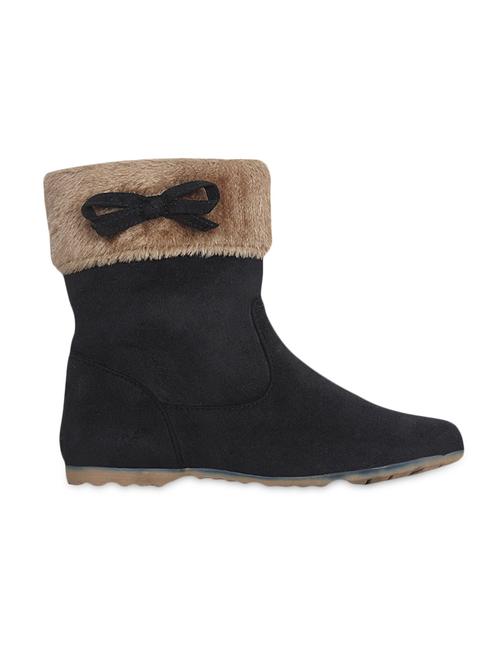 black suede bow trim boots - 9594201 - Very Small Image - 1