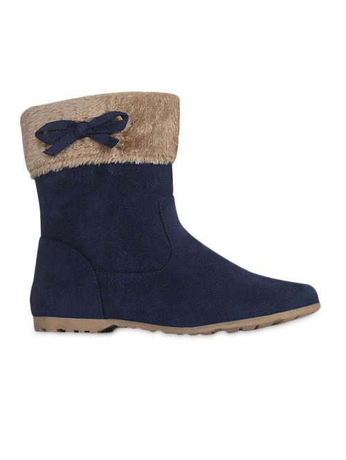 blue suede bow trim boots - 9594202 - Very Small Image - 1