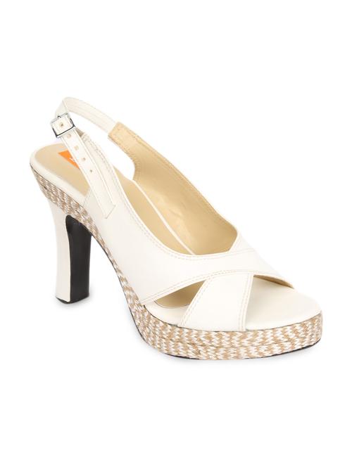 white leatherette open toe heels - 9594726 - Very Small Image - 1
