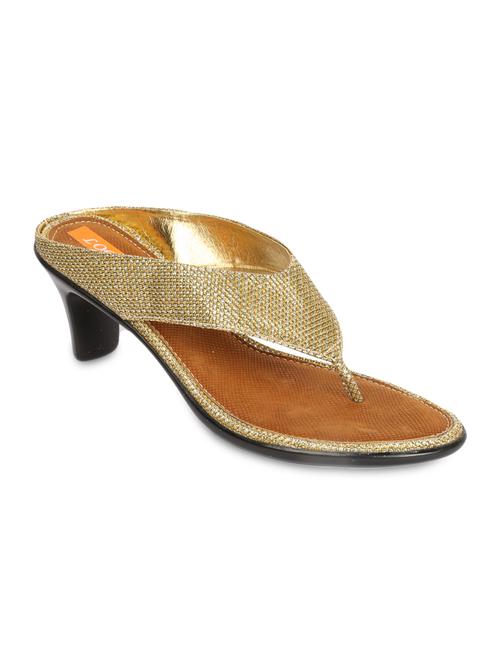 gold leatherette open toe heels - 9594749 - Very Small Image - 1