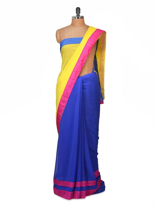 elegant colour block saree - 959551 - Very Small Image - 1