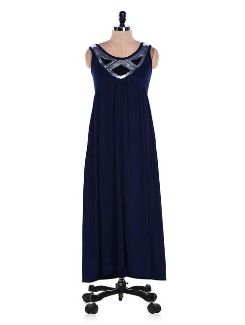 navy blue maxi gown - 959627 - Very Small Image - 1