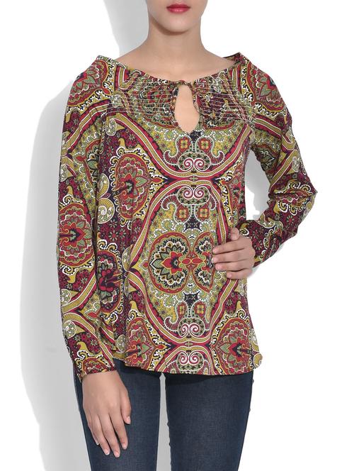 multicolored printed top - 9597552 - Very Small Image - 1