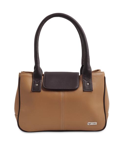 brown textured leatherette handbag - 9599212 - Very Small Image - 1