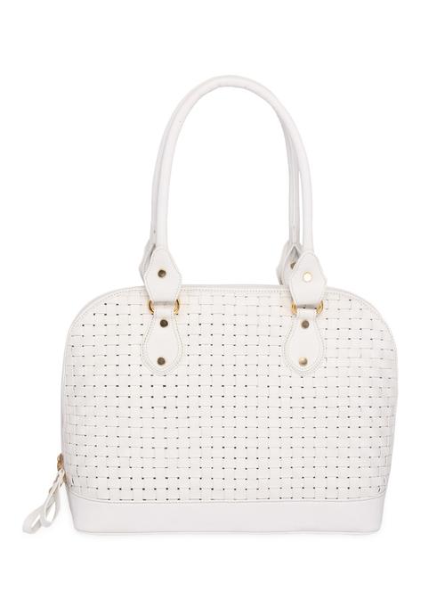 white textured leather handbag - 9601575 - Very Small Image - 1