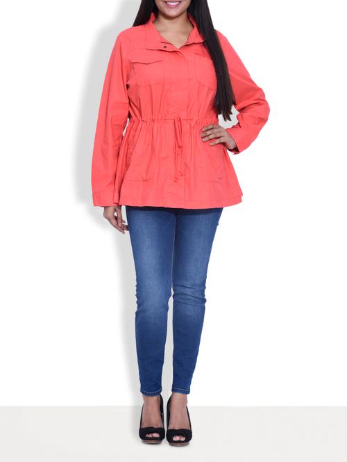 solid red full-sleeved jacket - 9601894 - Very Small Image - 1