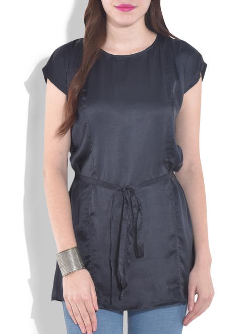 solid grey satin tunic - 9603506 - Very Small Image - 1