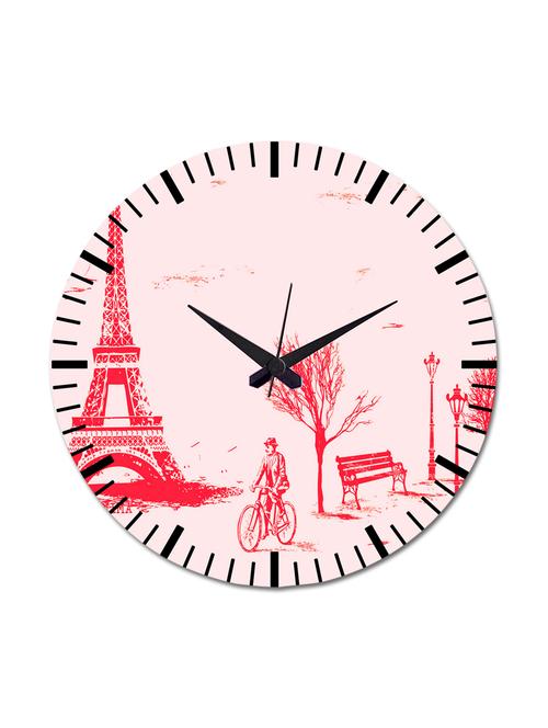 pink printed paris wall clock - 9606577 - Very Small Image - 1