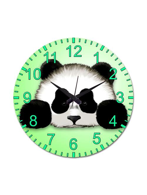 green printed panda wall clock - 9606587 - Very Small Image - 1