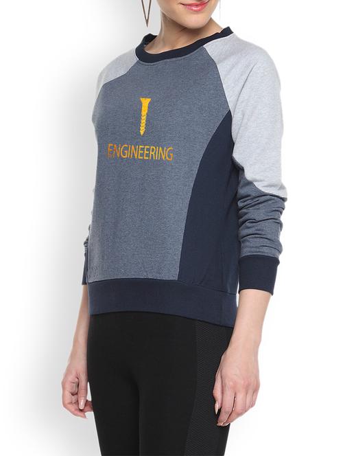 color block printed cotton sweatshirt - 9606615 - Very Small Image - 1