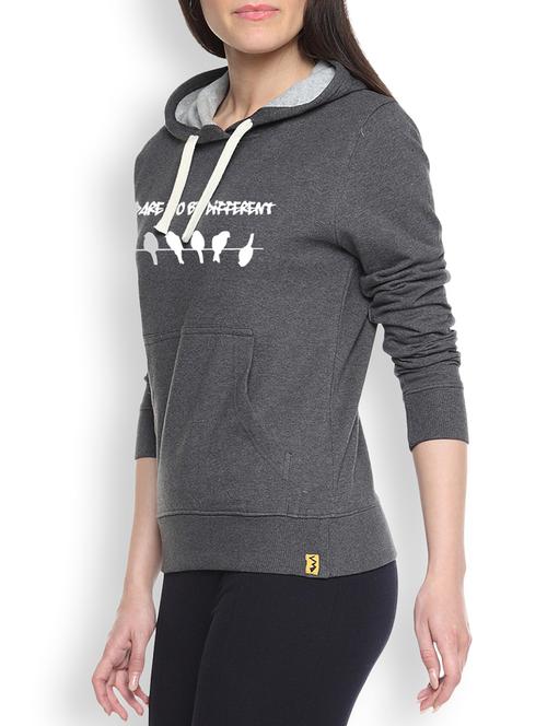 printed grey hooded sweatshirt - 9606967 - Very Small Image - 1