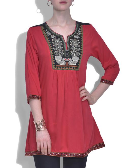 purple cotton printed straight kurta - 9608284 - Very Small Image - 1
