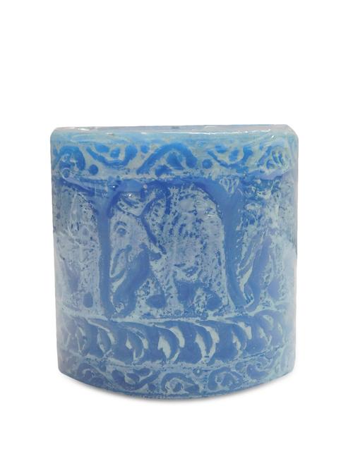 blue wax printed elephant design scented wax candle - 9608631 - Very Small Image - 1