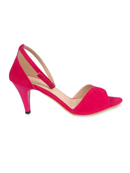 pink buckled faux leather heels - 9611812 - Very Small Image - 1