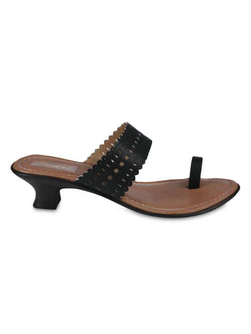 black leatherette cutwork sandals - 9611843 - Very Small Image - 1