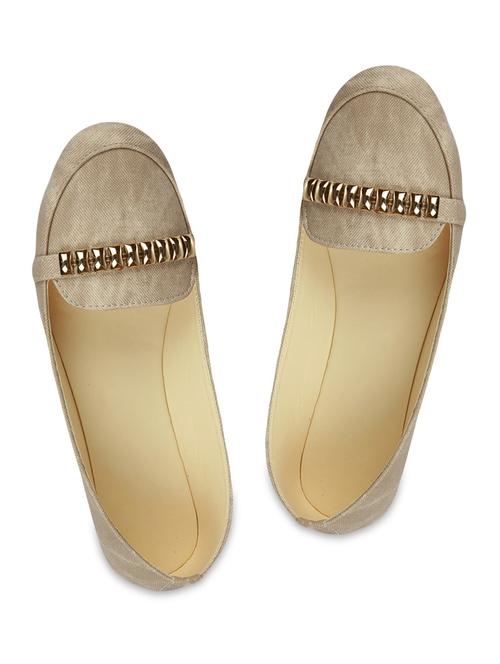 beige embellished leatherette ballerinas - 9611888 - Very Small Image - 1